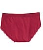 Color:Burgundy - Image 2 - Big Girls 6-16 Bijou Lace Comfort Girl Short Panties
