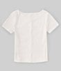 Color:White - Image 2 - Big Girls 7-16 Button Front Top