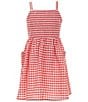 Color:Red - Image 1 - Big Girls 7-16 Checkered Dress