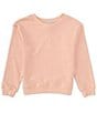 Color:Peach - Image 1 - Big Girls 7-16 Crew Sweatshirt