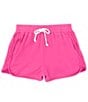 Color:Fuchsia - Image 1 - Big Girls 7-16 Dolphin Drawstring Shorts