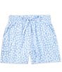 Color:Blue Multi - Image 1 - Big Girls 7-16 Floral Print Pull-On Tie Front Shorts