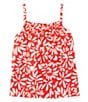 Color:Red - Image 2 - Big Girls 7-16 Floral Print Swing Top