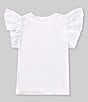 Color:White - Image 2 - Big Girls 7-16 Flutter Sleeve T-Shirt