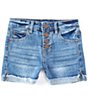 Color:Med Stone - Image 1 - Big Girls 7-16 High Waisted Button Front Shorts