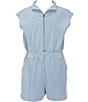 Copper Key Big Girls Lounge Life Sleeveless Romper, Color:Blue - Image 1
