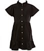 Color:Black - Image 1 - Big Girls 7-16 Micro Cord Tiered Dress