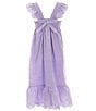 Color:Purple - Image 2 - Big Girls 7-16 Midi Eyelet Midi Dress