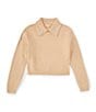 Color:Champagne - Image 1 - Big Girls 7-16 Pearl Collar Sweater