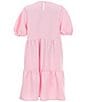 Color:Pink - Image 2 - Big Girls 7-16 Puff Sleeve Shift Dress