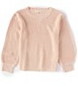Color:Silver Peony - Image 1 - Big Girls 7-16 Pullover Sweater
