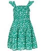 Color:Green Floral - Image 1 - Big Girls 7-16 Ruffle Strap Ditsy Floral Dress