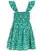 Color:Green Floral - Image 2 - Big Girls 7-16 Ruffle Strap Ditsy Floral Dress