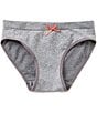 Color:Gray Heather - Image 1 - Big Girls 4-18 Seamless Basic Hipster Panties