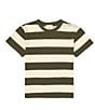 Color:Green - Image 1 - Big Girls 7-16 Short Sleeve Big Stripe Relaxed Boxy T-Shirt