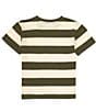 Color:Loden - Image 2 - Big Girls 7-16 Short Sleeve Big Stripe Relaxed Boxy T-Shirt