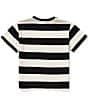 Color:Black - Image 2 - Big Girls 7-16 Short Sleeve Big Stripe Relaxed Boxy T-Shirt
