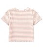 Color:Pink - Image 2 - Big Girls 7-16 Short Sleeve Rib Knit Lettuce Hem T-Shirt