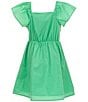 Copper Key Big Girls 7-16 Short Sleeve Ruffle Bow Dress, Color:Green - Image 2