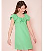 Copper Key Big Girls 7-16 Short Sleeve Ruffle Bow Dress, Color:Green - Image 4