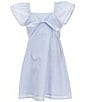 Copper Key Big Girls 7-16 Short Sleeve Ruffle Bow Dress, Color:Light Blue - Image 1