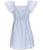 Copper Key Big Girls 7-16 Short Sleeve Ruffle Bow Dress, Color:Light Blue - Image 2