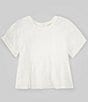 Color:Cream - Image 1 - Big Girls 7-16 Short Sleeve Ruffle Peplum Top