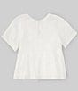 Color:Cream - Image 2 - Big Girls 7-16 Short Sleeve Ruffle Peplum Top