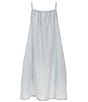 Color:Light Blue - Image 2 - Big Girls 7-16 Sleeveless Linen Stripe Swing Dress