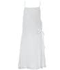 Color:White - Image 1 - Big Girls 7-16 Spaghetti-Strap Gauze Faux-Wrap Dress