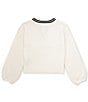 Color:Ivory - Image 2 - Big Girls 7-16 Split Neck Retro Sweater