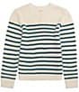 Color:Teal/Ivory - Image 1 - Big Girls 7-16 Striped Sweater