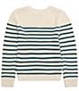 Color:Teal/Ivory - Image 2 - Big Girls 7-16 Striped Sweater