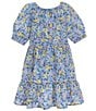 Color:Multi - Image 1 - Big Girls 7-16 Tiered Puff Sleeve Dress