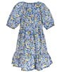 Color:Multi - Image 2 - Big Girls 7-16 Tiered Puff Sleeve Dress