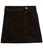 Color:Black - Image 1 - Big Girls 7-16 Velvet Side Button Skirt