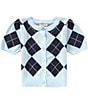 Copper Key Big Girls Argyle Button Front Short Sleeve Sweater - Image 2