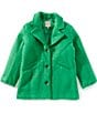 Copper Key Big Girls Faux Wool Button Front Coat, Color:Green - Image 1
