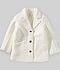 Copper Key Big Girls Faux Wool Button Front Coat, Color:Ivory - Image 1