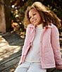 Copper Key Big Girls Bow Front Quilted Coat, Color:Light Pink - Image 2