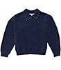 Copper Key Big Girls Pearl Collar Sweater - Image 2