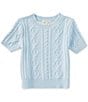 Copper Key Big Girls Whipstitch Puff Short Sleeve Sweater - Image 4