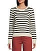 Copper Key Black & White Stripe Sweater, Color:Black-White - Image 1