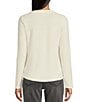 Color:Ivory - Image 2 - Brushed Knit Long Sleeve Top