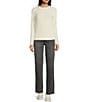 Color:Ivory - Image 3 - Brushed Knit Long Sleeve Top