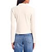 Color:Ivory - Image 2 - Brushed Rib Knit Button Down Shirt
