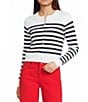 Copper Key Button Front Striped Cardigan - Image 1
