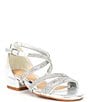 Color:Silver - Image 1 - Girls' Charrming Glitzy Rhinestone Strappy Dress Sandals (Toddler)