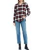 Color:Snow Multi - Image 3 - Checked Plaid Button Front Flannel Shirt