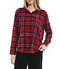 Color:Red Multi - Image 1 - Checked Plaid Button Front Flannel Shirt